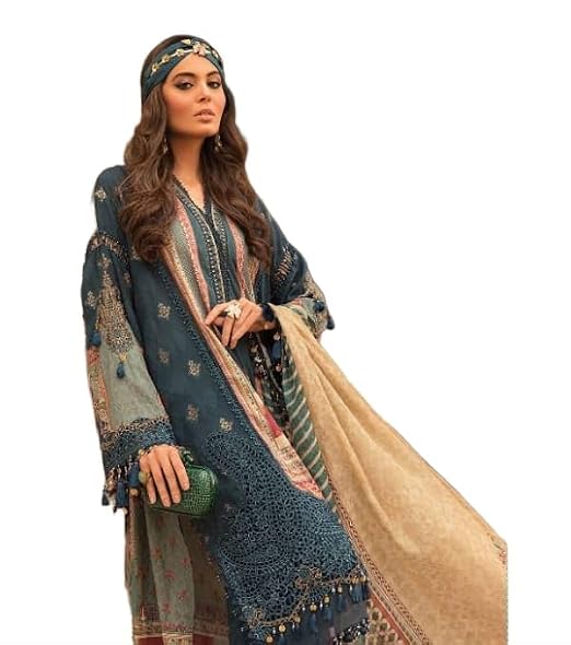 Trendy Pakistani Suit Dress Material lawn cotton with chiffon Dupatta and Printed Suit salwar